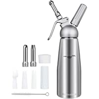 Homealexa Sifon de cocina para espumas Profesional- Dispensador de crema batida de aluminio premium- sifón de nata con 3…